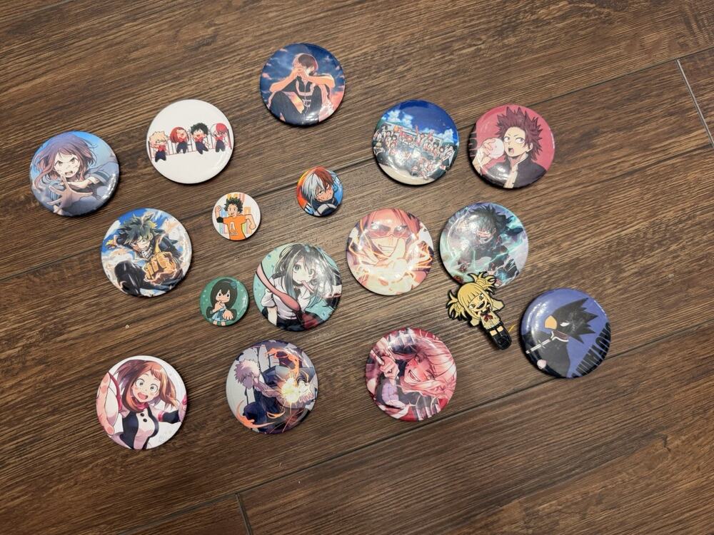 17 Pc My Hero Academia Anime Pin Button Lot Midoriya Bakugo Todoroki Toga MHA